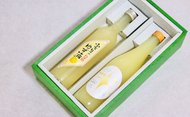 高知の特産品「実生のゆず」と「3種類の柑橘」で作ったリキュールセット　～2本入り～