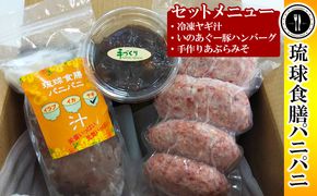 【琉球食膳パニパニ】冷凍ヤギ汁・いのあぐー豚ハンバーグ・手作りあぶらみそセット - ご当地 ご当地グルメ やぎ 山羊 郷土料理 くせ強 ローカルテイスト ハンバーグ 豚肉 冷凍 油味噌 あぶら味噌 ごはんのお供 定食 沖縄料理 沖縄県 八重瀬町