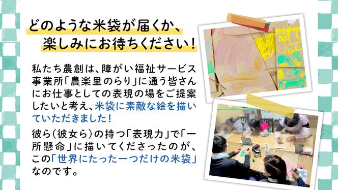 【 障害福祉 × 世界に一つだけの 米袋 ！】 玄米 10kg 三百年続く農家の 有機特別栽培 コシヒカリ 米 支援 こめ コメ 有機栽培 こしひかり 農楽里 のらり [AC53-NT]