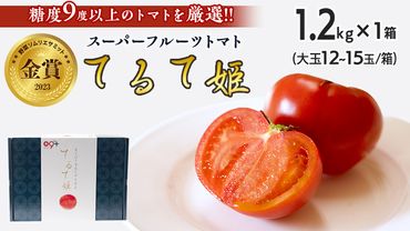 てるて姫 中箱 約1.2kg × 1箱 【12~15玉/1箱】 てるてひめ 糖度9度 以上 スーパーフルーツトマト 野菜 フルーツトマト フルーツ トマト とまと [AF011ci]