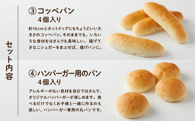 【卵・乳アレルギー対応】学校給食パンセット（全10種類） 012047