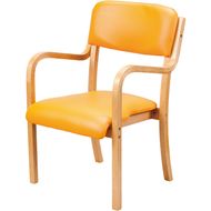 スタッキングチェアー（木製）3脚セットUFC4-NAOR（1.ナチュラル×オレンジ） スタッキング 椅子 収納 家具 愛西市 / タック株式会社 [AEAH027-1]