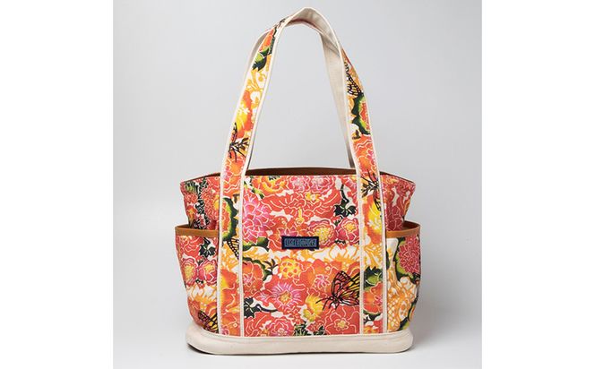 「琉球帆布」ショッピングトート / バタフライ - 帆布 布 丈夫 トートバッグ 琉球紅型 人気 紅型作家 RYUKA 新垣優香 おしゃれ レディース ファッション お出かけ かばん 鞄 手仕事 手づくり ハンドメイド 琉球帆布 伝統技術 沖縄県 八重瀬町【価格改定】