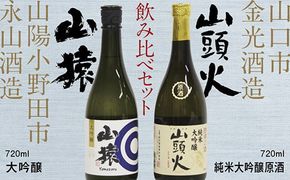D389 【山口市・山陽小野田市共通返礼品】山頭火（純米大吟醸原酒）・山猿（大吟醸）飲み比べセット