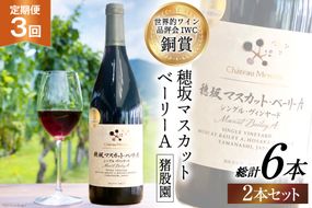 定期便 ワイン セット 赤 穂坂マスカット・ベーリーA シングル・ヴィンヤード 栽培責任者 猪股宣夫 750ml×2本×3回 酒 ワイン 赤ワイン/ シャトー・メルシャン 勝沼ワイナリー / 山梨県 韮崎市 [20743318]