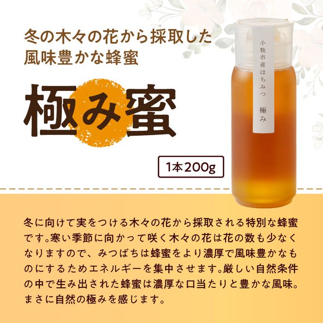 ＜国産＞新蜜＆極み 桃畑で作った完熟非加熱はちみつ2種（200g×2個）【愛知県小牧市】 [055A15]