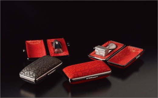 縁をつなぐプレミアムチタン製印章　芽力縁印（角印）　牛革印鑑ケースセット　HR00004