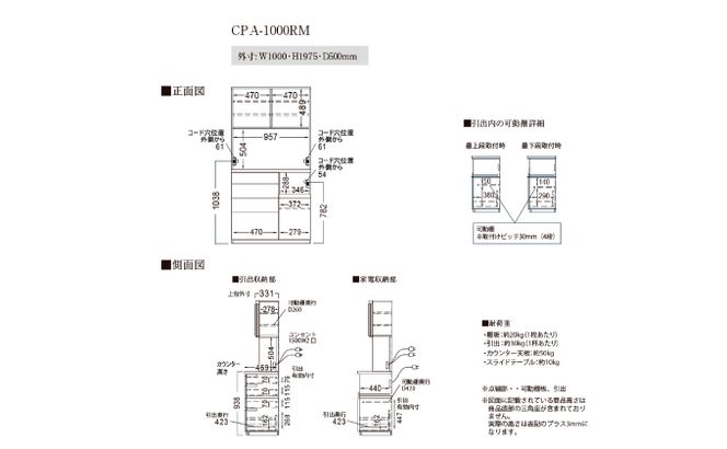 キッチンボードCPA-1000RM [No.860]