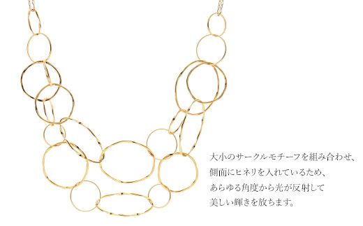 K18 2連サークルデザインチェーンネックレス アクセサリー ...