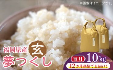 【先行予約】【全12回定期便】福岡の食卓ではおなじみの人気のお米「夢つくし」5kg×2袋 [10kg] [玄米]【2024年11月下旬以降順次発送】《築上町》【株式会社ベネフィス】[ABDF129]