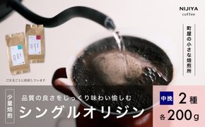 高品質 シングルオリジン コーヒー 飲み比べ 2種×各200g 【 中挽きコーヒー豆 】1075002