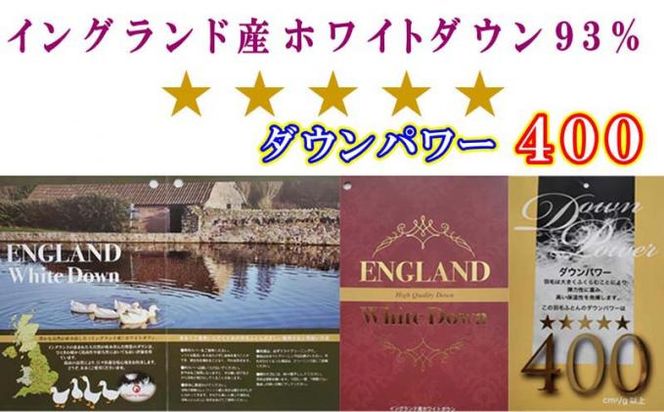 羽毛布団 セミダブル 羽毛掛け布団【イングランド産ホワイトダウン９３％】羽毛ふとん 羽毛掛けふとん ダウンパワー400 本掛け羽毛布団 本掛け羽毛掛け布団 寝具 冬用 羽毛布団 FAG079