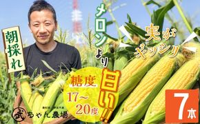 【2025年発送】【お試し】朝採り直送 メロンより甘い 生とうもろこし“にっこりコーン” 7本 H095-027