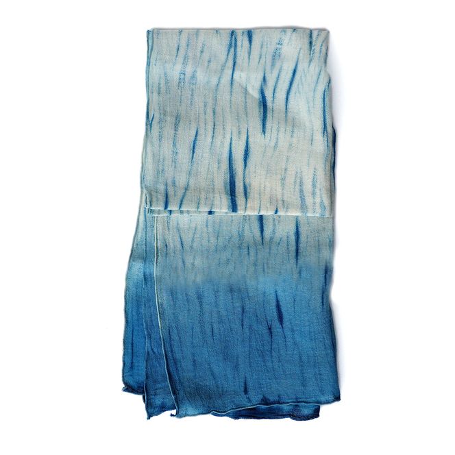 027ai amu 天然藍染スカーフ/さざなみ