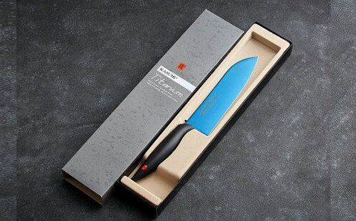 H34-01 【霞 KASUMI】チタンコーティング 三徳包丁
