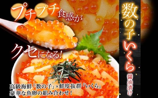 年内配送 12月15日まで受付 2530. 海鮮丼 数の子・いくら醤油漬け 100g前後 4パック 計400g イクラ 魚卵 送料無料 北海道 弟子屈町