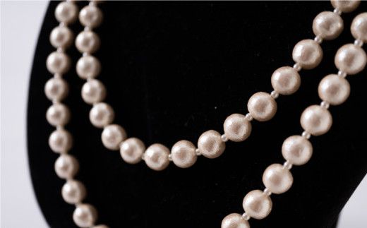 GL006コットンパール「キスカ」ロングネックレス(金具ゴールド)