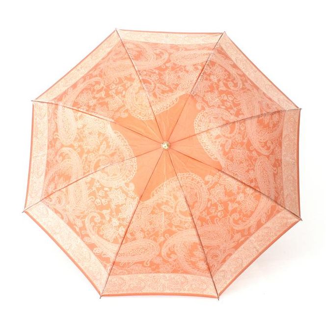 槙田商店【晴雨兼用 折りたたみ傘】kirieペイズリー:ビンテージアプリコット FAA5036