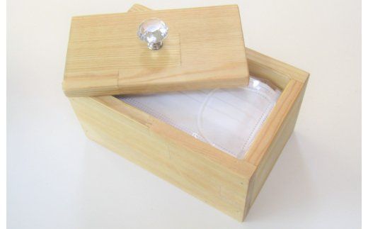 099H2092 手作り木製マスクストッカー「ナチュラル」クリスタルノブ仕様