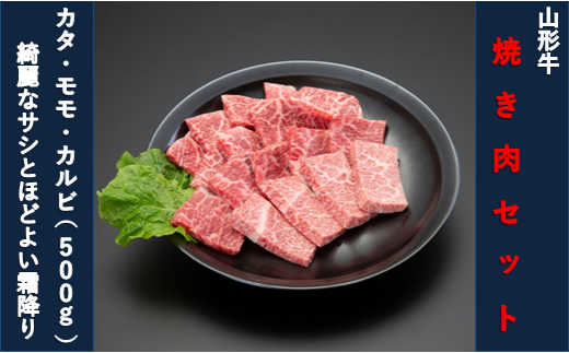 【山形牛】焼肉セット（モモ・カタ・カルビ）500g