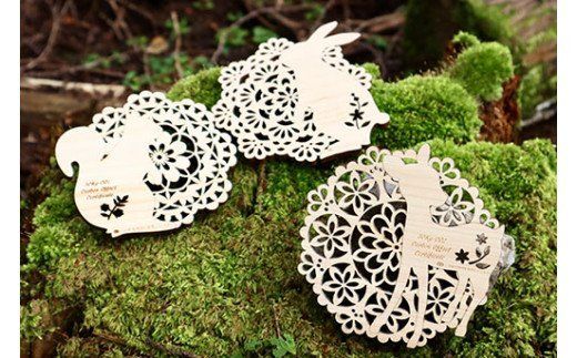 いの町オリジナル木製コースターセット(動物３種)