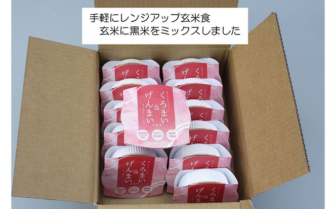 【令和7年産米】【お手軽玄米】くろまい＆げんまい パックご飯 150g×12個入り（特別栽培コシヒカリを使用） 1039005 ｜ 玄米 黒米 アントシアニン 健康志向 便利 簡単