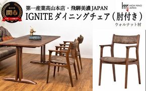 D142-01 IGNITE ダイニングチェア(肘付)【ウォルナット材】 JIG-DCW206A PNW/DエームマスターTK