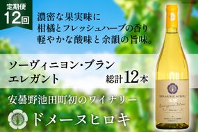 ワイン ソーヴィニヨン ブラン エレガント 750ml 1本 12回 定期便 総計12本 [ヴィニョブル安曇野 長野県 池田町 48110355] 白ワイン お酒 酒