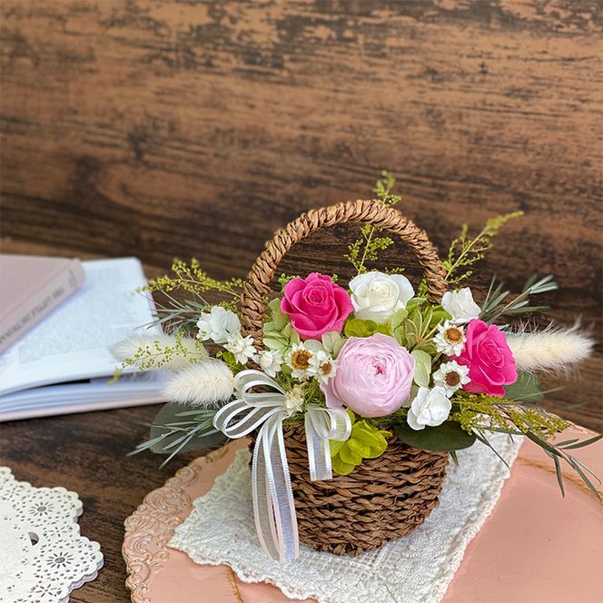 AJ034-1 プリザーブドフラワー　コロレ　ピンク　春日部市　シュガーパイン