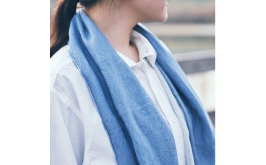 026ai amu 天然藍染スカーフ/ぼかし