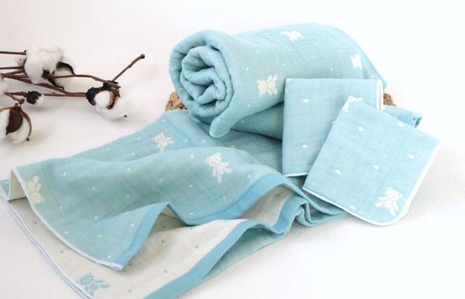 G1974 多重ガーゼケット&タオルセット【ブルー】