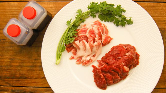 【数量限定】筑西産すりおろし梨果汁使用！【茨城産銘柄豚ローズポーク&希少ラム肉】の【ちくせいジンギスカン】[CF008ci]