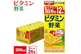 紀の川市産 紙パック飲料 ビタミン野菜 200ml×24本 1ケース 株式会社伊藤園 《30日以内に出荷予定(土日祝除く)》 和歌山県 紀の川市 野菜 フルーツ 果物 柑橘 ジュース 野菜ジュース 送料無料---wsk_itebb200ml_30d_22_11000_24p---