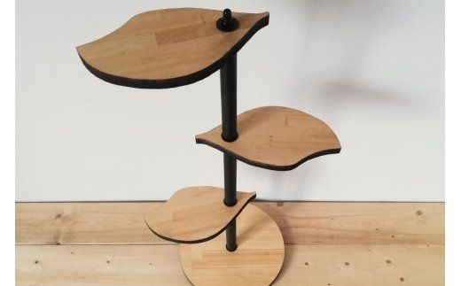 葉っぱのスタンドシェルフ 3段タイプ ナチュラル（天然木/完成品） [新星金属製作所 大阪府 守口市 20940978] 