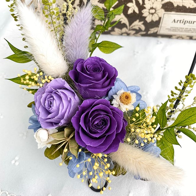 AJ212-1 プリザーブドフラワー　　　　　【プリューム/パープル】春日部市　　　　シュガーパイン