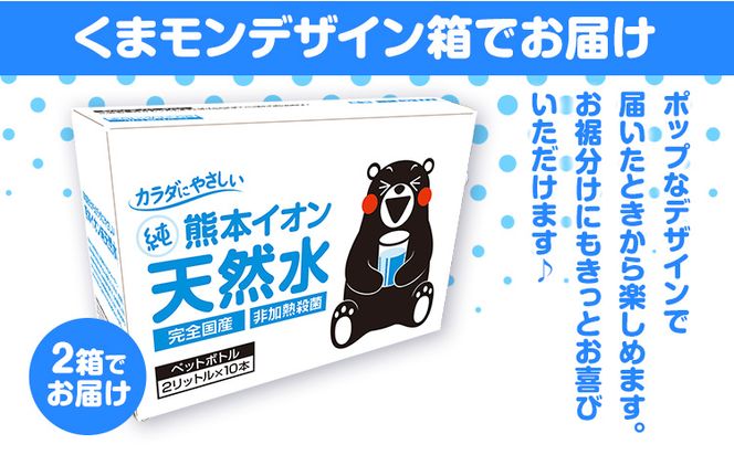 【12ヶ月定期便】熊本イオン純天然水 ラベルレス 2L×20本 《申込み翌月から発送)》2l 水 飲料水 ナチュラルミネラルウォーター 熊本県 玉名郡 玉東町 完全国産 天然水 くまモン パッケージ---gkt_gfrst20tei_24_86500_mo12_n---