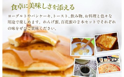 純国産 はちみつ 2本セット 計360g（極上れんげ蜜・極上百花蜜）