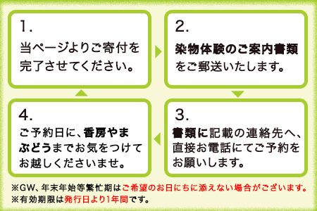 染物体験 香房やまぶどう《30日以内に出荷予定(土日祝除く)》熊本県 南阿蘇 体験 染物---isms_yamasome_30d_r7_9500_1i---