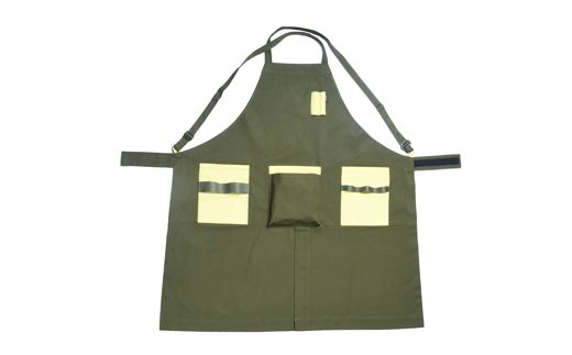 D35-09 「㐂.」KITEN キャンパーズエプロン【オリーブ×イエロー】