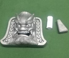 伝統工芸士の鬼師が作る守護鬼瓦シリーズ 疫病退散 守護鬼面 4寸(12cm) H064-022