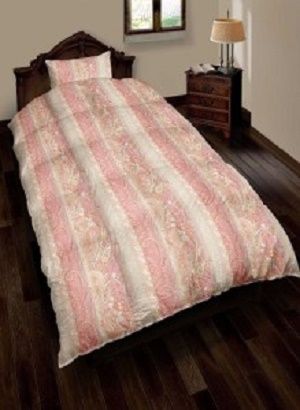 羽毛布団リフォーム　シングルサイズ150×210　柄：ペイズリー柄（２１７３６）　色：ピンク