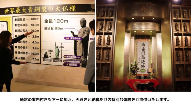 地上20ｍ 牛久大仏 足元 お身拭い 体験 ツアー ※ 平日限定 ※ （ 5名様まで ） 貸切 参加券 体験チケット 観光 ふるさと納税限定 [DR004us]