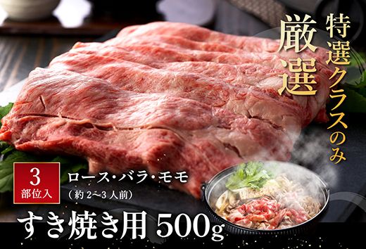 休暇村近江八幡 近江牛ディナービュッフェ「すき焼き用」ロース・モモ・バラ【500ｇ】【BV04U】