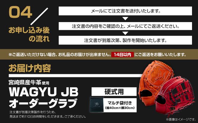 宮崎県産牛革使用 WAGYU JB硬式用オーダーグラブ_M147-001_01