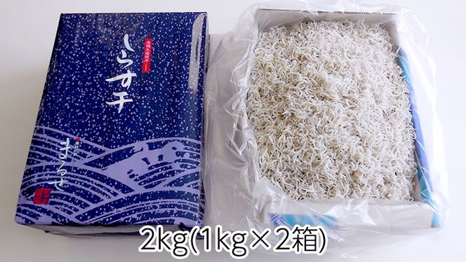 大津港水揚げ しらす干し 2kg ( 1kg × 2箱 ) （茨城県共通返礼品：北茨城市）しらす しらす丼 国内 北茨城市 水揚げ 新鮮 シラス 海鮮 冷凍 子ども カルシウム 減塩 ［CY004us］