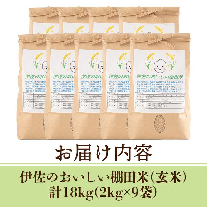 isa561 伊佐のおいしい棚田米〈玄米〉 ヒノヒカリ(計18kg・2kg×9袋)【薩摩美食倶楽部】