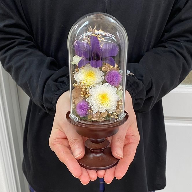 AJ164-1 プリザーブドフラワー【清華/こげ茶】春日部市 シュガーパイン