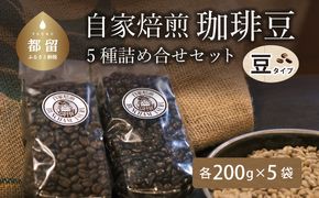 CA001　自家焙煎豆 豆のまま　５種類の詰め合わせ