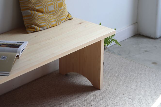 ヒノキのベンチテーブル 子供机 子供部屋 北欧インテリア
