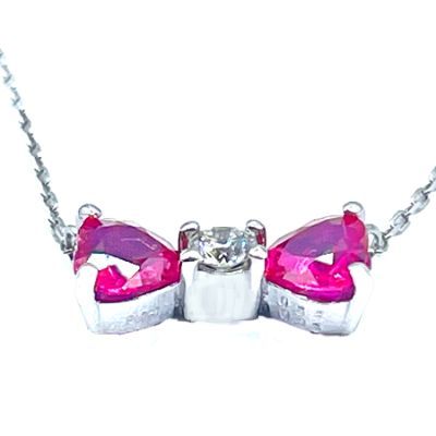 プラチナ  ルビーリボンペンダント  N408RB-P2　ネックレス